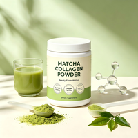 Complément beauté pour la peau, collagène naturel au matcha, sans goût de poisson, sans additifs artificiels, formule faible en sucre, nutrition quotidienne
