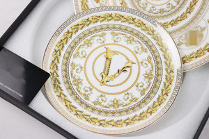 High Bone China Plate Creative V-shaped Pattern <b>Dinnerware</b> Hotel Western Steak Plate Household Salad Plate - Product Image 3