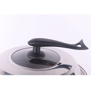 <b>Electric</b> Wok Stainless Steel Double Layer Steam Pot Mechanical Control 400C Heat Resistant Kitchen Cooking Appliance - Product Image 4