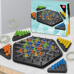 Desktop puzzle rantai catur interkoneksi karet gelang segitiga permainan desktop mainan puzzle - Product Image 2