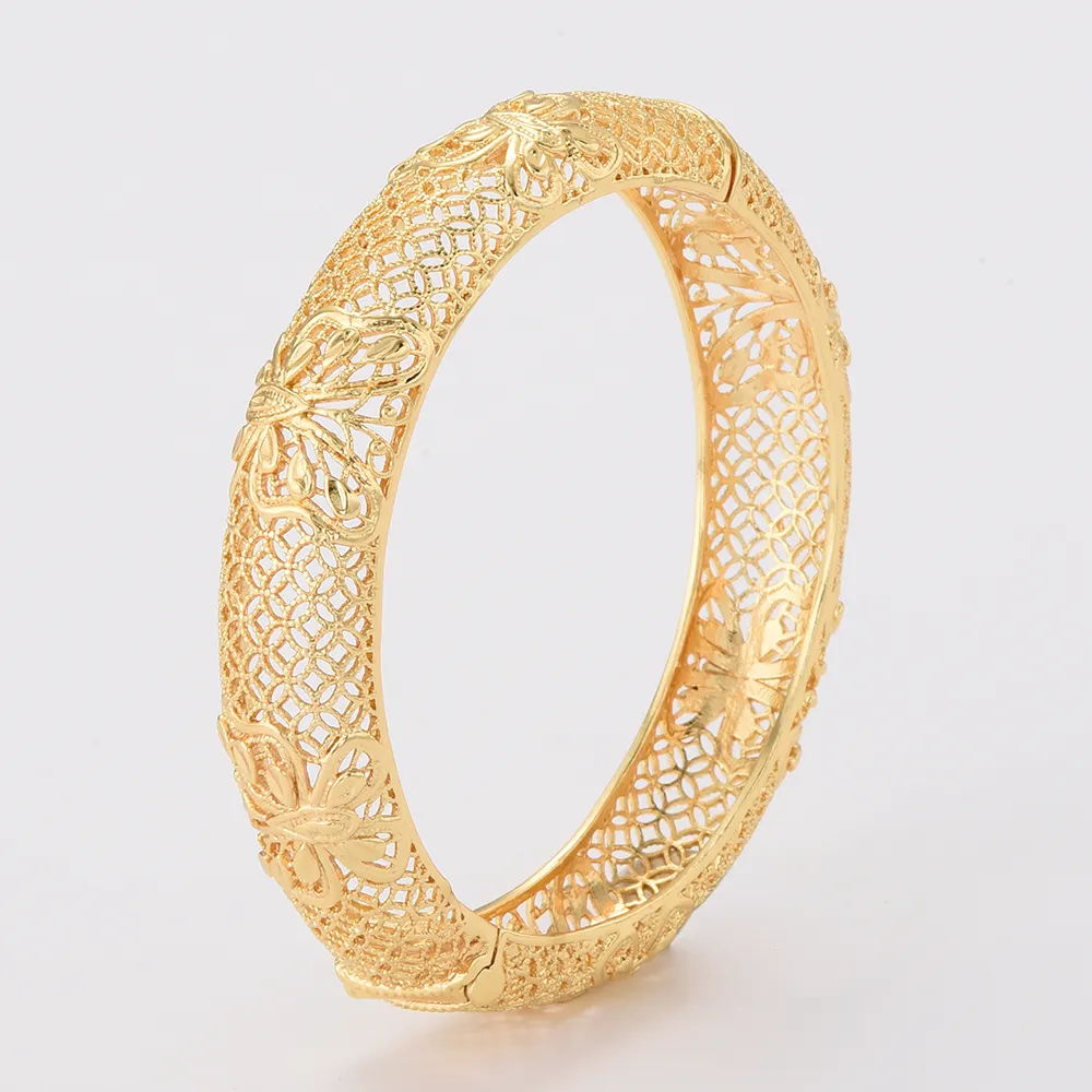 JH Großhandel Dubai Braut Hochzeit Armreifen 22K 24K vergoldet Armband für Frauen