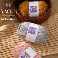 Benang bayi 6 lapis ramah kulit bahan katun susu tebal Medium DIY untuk syal rajut topi selimut boneka