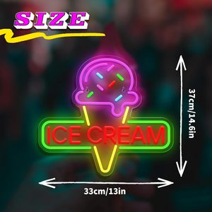 El letrero de neón de helado LED personalizado se aplica a las heladerías, cafeterías, negocios, luces de neón, logotipo para decoración de paredes - Product Image 6