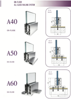 Designs de balustrades de maison modernes View Mate A20, système de balustrade de balcon en aluminium et verre avec verre trempé, résistant à la rouille et équipé de LED