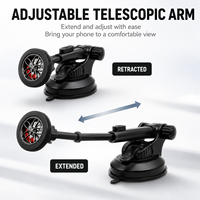 Support de téléphone magnétique en alliage d'aluminium durable pour voiture, ornement de volant de course, support extensible multi-angle stable à 360 degrés
