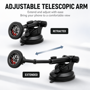 Support de téléphone magnétique en alliage d'aluminium durable pour voiture, ornement de volant de course, support extensible multi-angle stable à 360 degrés - Product Image 4