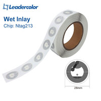 Etiqueta RFID Pasiva al por Mayor, Diámetro 28mm, Adhesiva, 13.56Mhz, Etiquetas RFID NFC Wet Inlay para Gestión de Activos