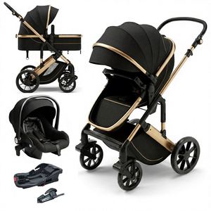 Poussette Bébé de Luxe Personnalisable Haute Qualité 3-en-1 avec Châssis en Acier Inoxydable, Roues TPR et Capacité de Charge de 20 kg - Product Image 1