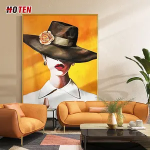 Photo custom modern abstract colorful portrait oil painting home decoration painting