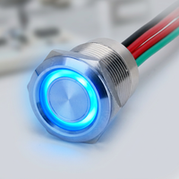 Saklar Dimmer Bulat Tahan Air 12mm 16mm 19mm 22mm, Saklar Tombol Tekan Logam, Saklar LED 12V Momentary, Produsen Saklar