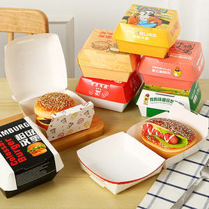Biểu Tượng Tùy Chỉnh Takeaway Vỏ Sò Pháp Khoai Tây Chiên Burger Giấy Bao Bì Takeout Lớn Thực Phẩm Chiên Bánh Hamburger Bữa Ăn Hộp Bao Bì Giấy - Product Image 1