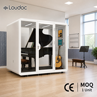 Cabine Acoustique Professionnelle Mobile Insonorisée pour Piano, Studio d'Enregistrement, Cabine de Pratique Musicale, Studio Vocal, Bureau à Domicile et Bâtiment