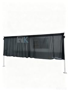 Durable Pipe Stand Pipe and Drape Aluminum Standing Curtain System Black Fabric Backdrop Kit Detachable Minimalist Style - Product Image 1