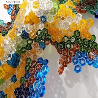 Hôtel moderne contemporain mur LED lampe soufflé à la main en verre de Murano décoration emballé sur mesure pour Villa Application