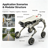 Robot chien quadrupède hybride L2-W Ultra Wheel-Leg avec LiDAR, SLAM, navigation automatique, plateforme robotique open-source ROS, boîte de vitesses, pompe et roulement