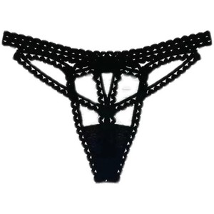 Strings sexy européens et américains, culottes sexy taille basse, t-shirts séduisants à bretelles croisées en dentelle découpée pour femmes - Product Image 5