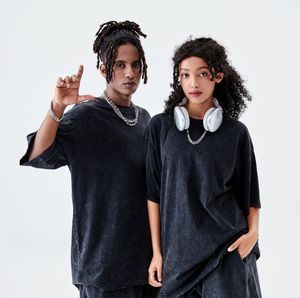 เสื้อยืดผู้ชายลายกราฟิกแบบกำหนดเองเสื้อยืดโอเวอร์ไซซ์สไตล์วินเทจซักกรด240กรัมพิมพ์สกรีนผ้าไหมสีทึบ - Product Image 3