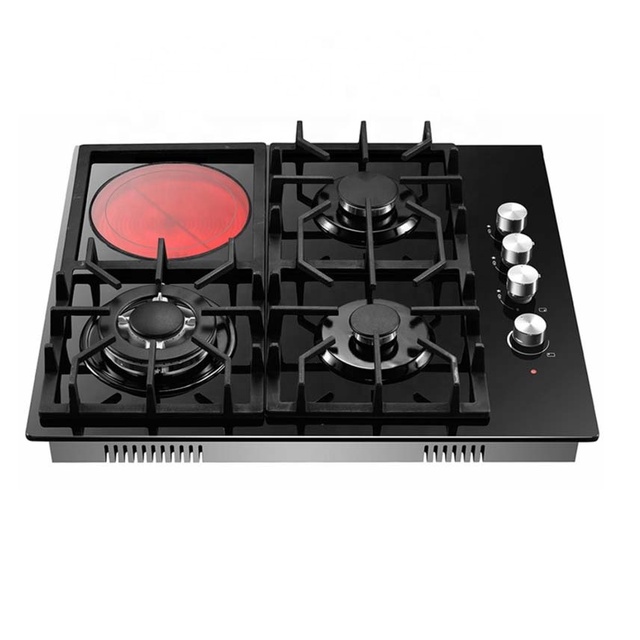 OEM Built in 5 Gas 1 Single Electric Infrared Ceramic Hob 4 Burner Gas Cooker Induction and Gas Cooktop
