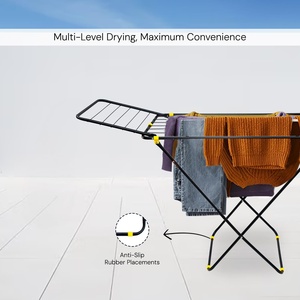 Customizable Wing Style Laundry Drying Stand Portable Folding Metal Clothes Hangers Floor Standing Adjustable Clothing Dryer - Product Image 4