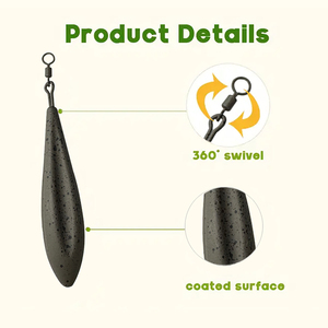 Plombs de pêche à la <span class=keywords><strong>carpe</strong></span> européens, profilés, avec revêtement camouflage, lestes de distance avec rotation à 360° °   Rouleau pivotant 40g-120g - Product Image 4