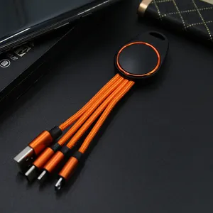 Cable Usb Charge All Promotional Products Portable Micro USB Keychain Charger Cord LED Key Chain Charging Cable For All Cellphone Accessories