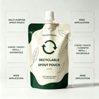 Pochettes souples personnalisées avec bec verseur, recyclables, petit MOQ, pour sauces liquides, cosmétiques, recharges et produits ménagers