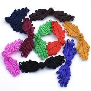 Оптовые тканевые китайские пуговицы-лягушки с узелковым креплением, моющиеся, с дизайном «Пальмовая капуста» для ципао, ханьфу, тан-костюма - Product Image 3