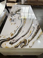 Décoration moderne de haute qualité Panneau mural intérieur en marbre PVC de haute brillance pour hôtel