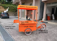 Les fabricants proposent un tricycle mobile multifonctionnel à 3 roues pour la vente de nourriture rapide avec fonction de cyclage inversé