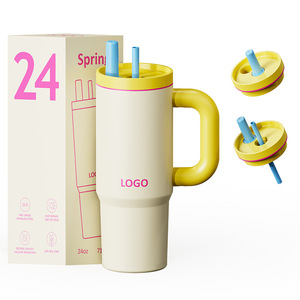 Spring 24Oz Stainless Steel Insulated Tumbler With Handle For Travel And Outdoor Use - Product Image 2