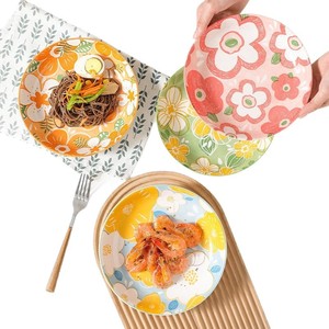 Floral Ceramic Bowls Set Stackable Microwave Safe Home Tableware 4Pc Summer 2025 - Product Image 5