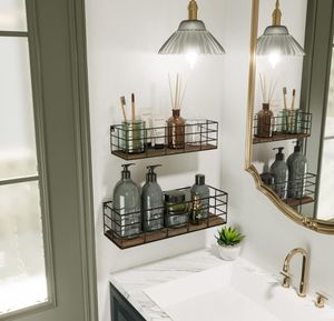 4'lü Set Asılı Yüzer Raflar Duvara Monte Depolama Rafları Banyo Oturma Odası Ev Dekorasyonu için - Product Image 3