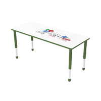 Meubles de classe, table rectangulaire réglable en hauteur, table d'activités en bois