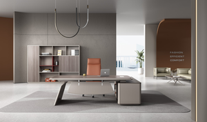 JUOU-Mesa de oficina ejecutiva en forma de <span class=keywords><strong>L</strong></span>, escritorio moderno de MDF para ordenador de oficina, 2022, muebles de oficina Foshan de madera - Product Image 2
