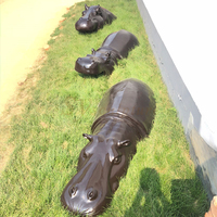 Grande Sculpture Animaux Plastique Extérieur Résine Sculpture Hippopotame Sculpture Statues pour Décoration de Jardin