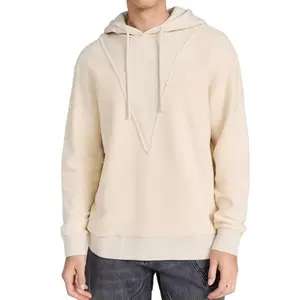 New Design 2024 Streetwear Pullover Hoodies For Men 100% Cotton Reverse Hoodie With No Front Pockets