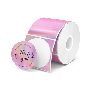 Étiquettes de <span class=keywords><strong>film</strong></span> laser personnalisées autocollant holographique personnalisé feuille réfléchissante arc-en-ciel impression UV finition stratifiée pour les promotions - Product Image 5