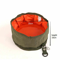Bol de nourriture pliable pour animaux de compagnie, en tissu Oxford imperméable, avec fermeture éclair, pliable