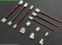 Connecteurs de bande LED sans soudure |   Clips rapides et connecteurs d'angle en cristal pour bandes LED COB/SMD et fixations d'angle et serre-câbles