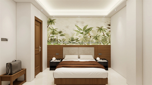 Ensemble de meubles de chambre d'hôtel 3 étoiles moderne et économique avec lit en bois, armoire, canapé, tables de chevet, meuble TV et table d'appoint - Product Image 4