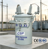 Transformador Monofásico Tipo Poste de 37.5Kva, Ahorrador de Energía, de Media y Alta Tensión, Utilizado para Transporte Ferroviario