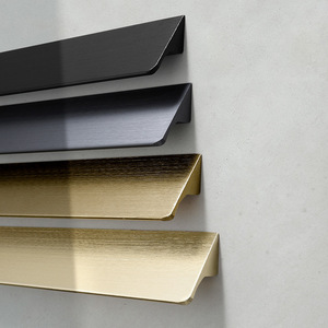 Minimalist Aluminum Alloy <b>Cabinet</b> Handles Bar Shape Brushed <b>Gold</b> 5006-192 Hole Durable Wardrobe Furniture Hardware - Product Image 1