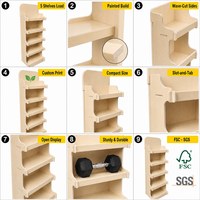 Présentoir en bois personnalisé portable à 5 niveaux pour la vente au détail, montage facile par emboîtement, pour supermarchés, confiseries, OEM ODM