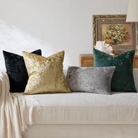 Sarung Bantal Sofa Beludru Motif Bunga Es Bentuk Hati Warna Solid Gaya Nordic Mewah Ringan - Anti Kusut