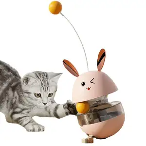 Uniperor新款宠物猫玩具不倒翁带球预告棒食物喂食器泄漏猫互动跟踪球食物玩具