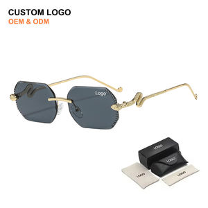 Nouvelles lunettes de soleil tendance 2026 <span class=keywords><strong>Google</strong></span> Explosions, monture sans cadre tête de serpent, branches miroir, coupe irrégulière, style avant-gardiste et sophistiqué - Product Image 5