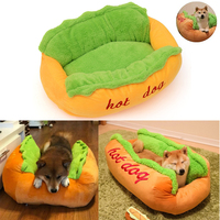 Lustiges Hot-Dog-Bett, Winter-Warmes Haustierhaus, Kreatives Modisches Sofa-Kissen, Welpen- und Katzen-Weichschlafmatte, Gemütliches Hundekörbchen