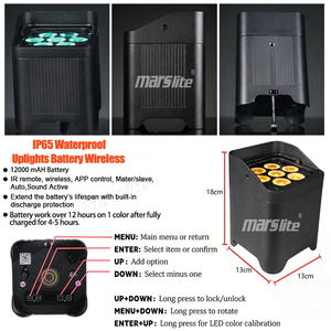 IP65 Waterproof DJ Uplight Battery <b>Wireless</b> RGBWAUV 7*20w <b>Wireless</b> Battery Disco Stage <b>Light</b> Led Par Can <b>Light</b> - Product Image 3