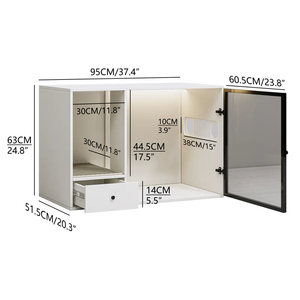Mueble para Gatos con Puerta de Vidrio e Iluminación - Mueble para Mascotas, Vitrina, Mueble de Exhibición y Mesa Auxiliar - Product Image 6