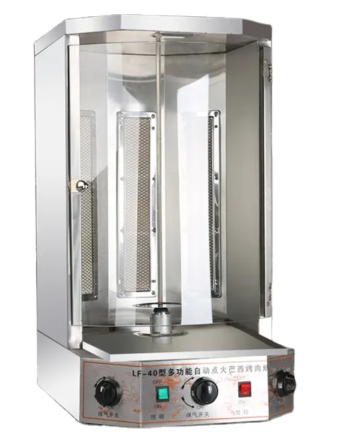 Hoge Kwaliteit Automatische Verticale Gas Elektrische Kebab Shorma Shoarma Grill Maker Machine